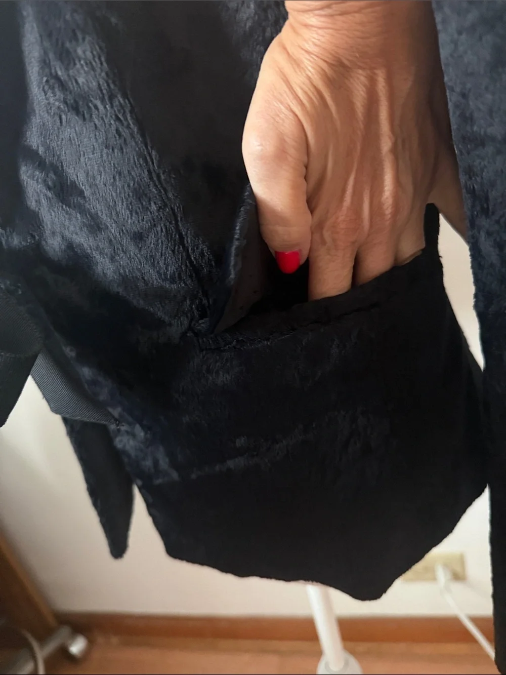 Club Monaco Black Faux Fur Tie-Waist Jacket
